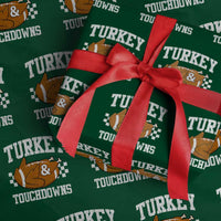 Funny Turkey And Touchdowns Wrapping Paper Roll Thanksgiving American Football - Wonder Print Shop