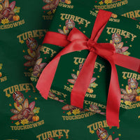 Funny Turkey And Touchdowns Wrapping Paper Roll Thanksgiving American Football Fall Season - Wonder Print Shop