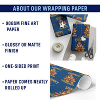 Funny Turkey And Touchdowns Wrapping Paper Roll Thanksgiving American Football Fall Season - Wonder Print Shop