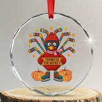 Funny Turkey Ice Hockey Gift Crystal Glass Ornament Thankful For Hockey - Wonder Print Shop