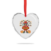 Funny Turkey Ice Hockey Gift Heart Crystal Glass Ornament Thankful For Hockey - Wonder Print Shop