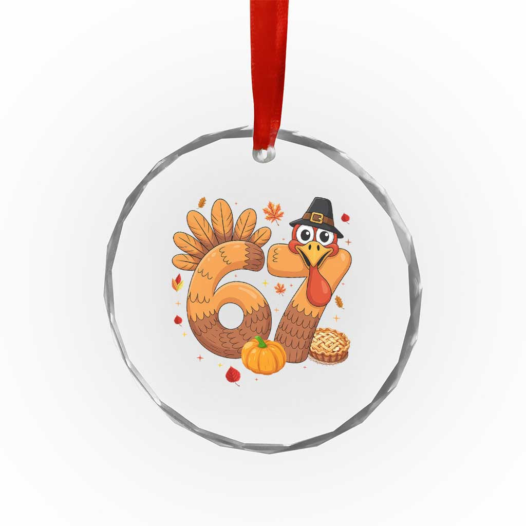 Funny Turkey Six And Seven Meme Crystal Glass Ornament Thanksgiving Gift - Wonder Print Shop