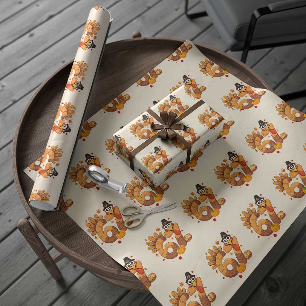 Funny Turkey Six And Seven Meme Wrapping Paper Roll Thanksgiving Gift - Wonder Print Shop