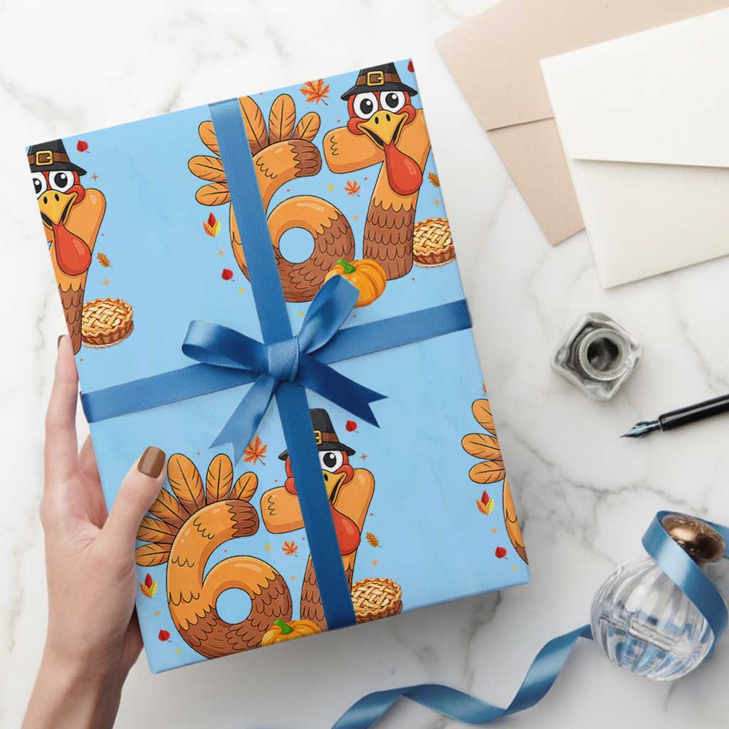 Funny Turkey Six And Seven Meme Wrapping Paper Roll Thanksgiving Gift - Wonder Print Shop
