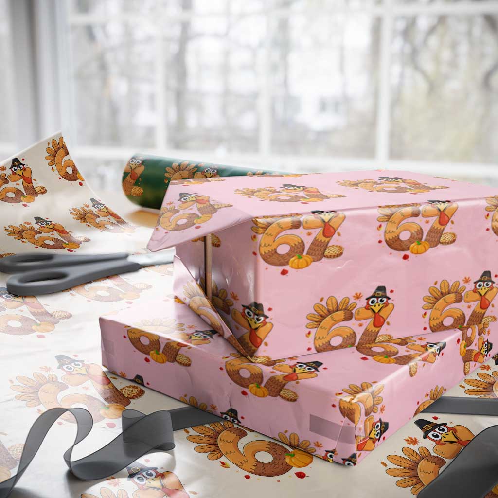 Funny Turkey Six And Seven Meme Wrapping Paper Roll Thanksgiving Gift - Wonder Print Shop
