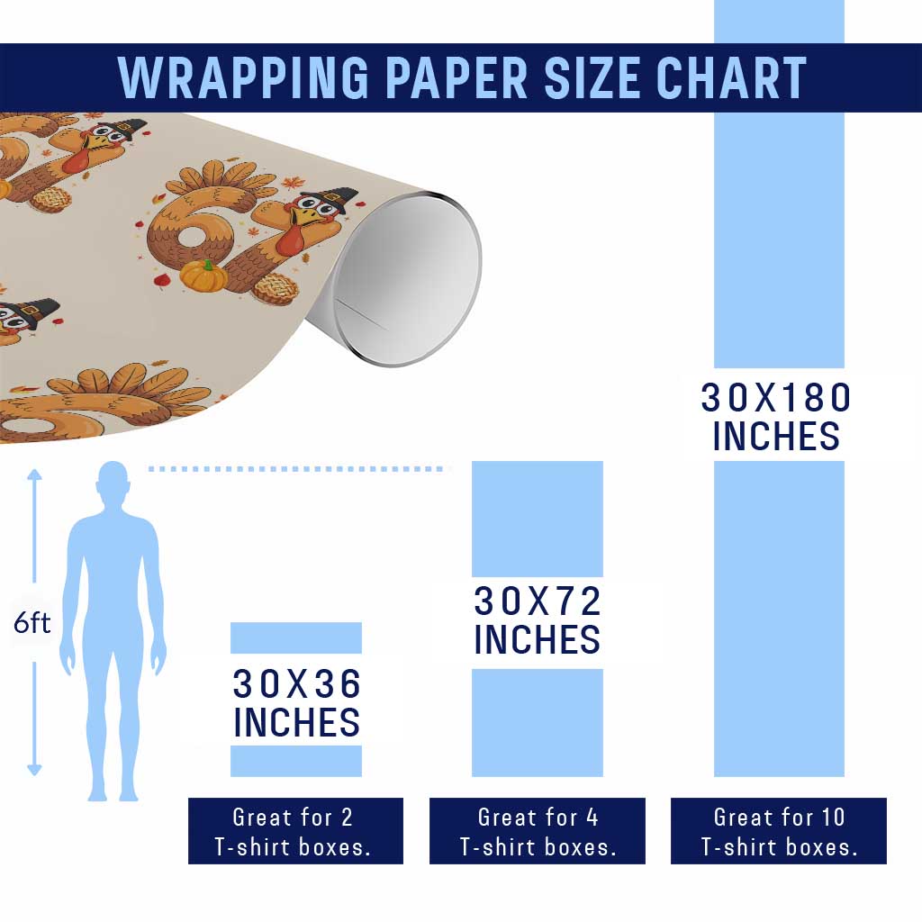 Funny Turkey Six And Seven Meme Wrapping Paper Roll Thanksgiving Gift - Wonder Print Shop