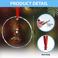 Funny Twas The Tism M Lord Medieval Knight Frog Crystal Glass Ornament