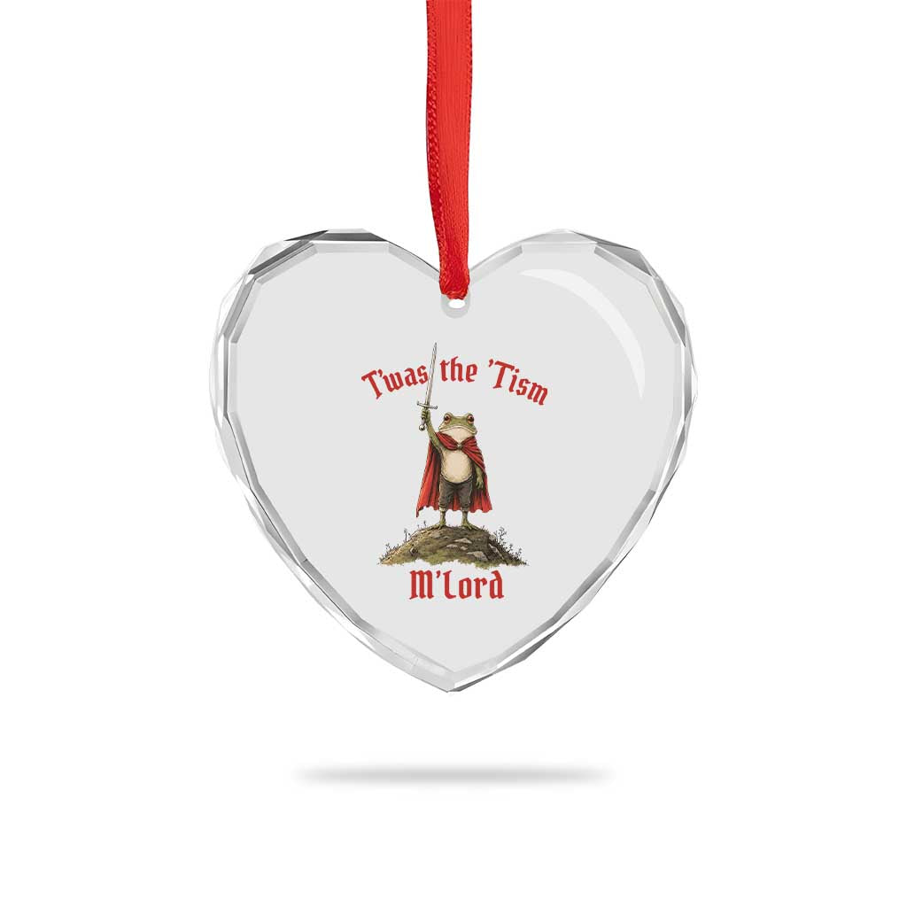 Funny Twas The Tism M Lord Medieval Knight Frog Heart Crystal Glass Ornament