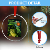 Funny UFO Alien Cat Selfie Crystal Glass Ornament Retro Space Sci-Fi Cat Pilot - Wonder Print Shop