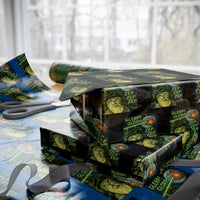Funny UFO Alien Cat Selfie Wrapping Paper Roll Retro Space Sci-Fi Cat Pilot - Wonder Print Shop