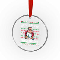 Funny Ugly Christmas Crystal Glass Ornament Well La Dee Frickin Da Xmas Saturday Night - Wonder Print Shop