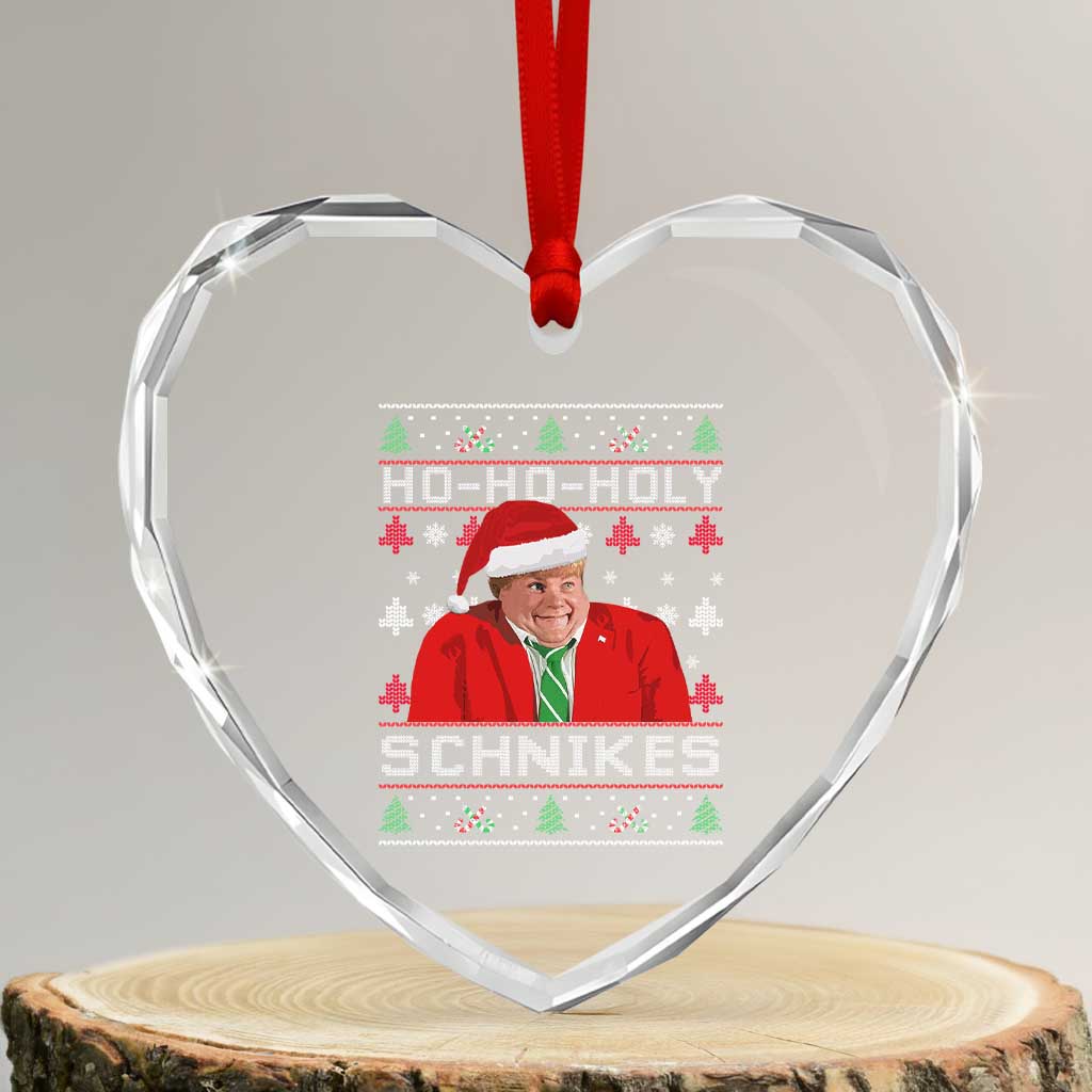 Funny Ugly Christmas Heart Crystal Glass Ornament Chris Holy Schnikes Farley - Wonder Print Shop