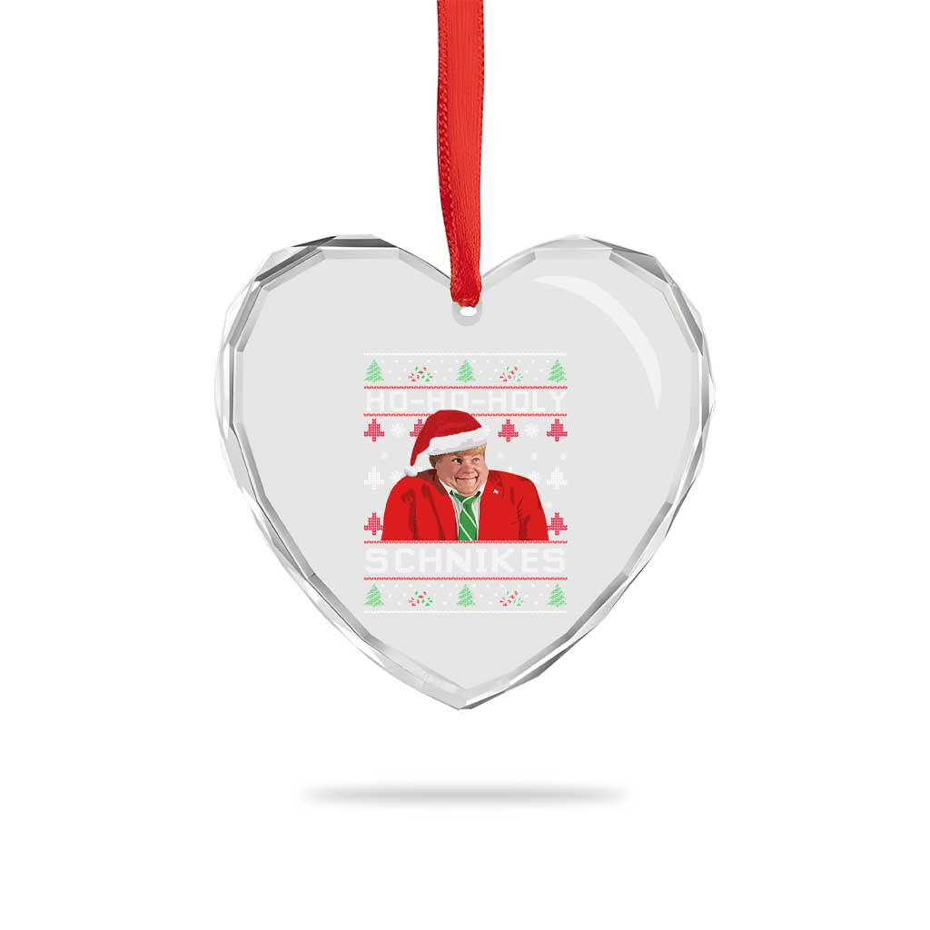 Funny Ugly Christmas Heart Crystal Glass Ornament Chris Holy Schnikes Farley - Wonder Print Shop