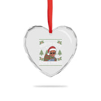 Funny Ugly Christmas Heart Crystal Glass Ornament Fresh North Pole Born Raised Prince - Wonder Print Shop