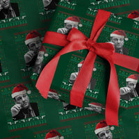 Funny Ugly Christmas Wrapping Paper Roll Funny Mafia Gangster Santa Sopranos Smoking - Wonder Print Shop