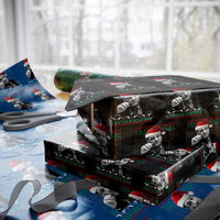 Funny Ugly Christmas Wrapping Paper Roll Funny Mafia Gangster Santa Sopranos Smoking - Wonder Print Shop