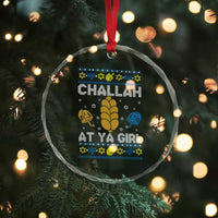 Funny Ugly Hanukkah Crystal Glass Ornament Challah At Ya Girl Matching - Wonder Print Shop