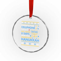 Funny Ugly Hanukkah Crystal Glass Ornament Imagine Your Cellphone Chanukah Jewish - Wonder Print Shop