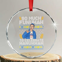 Funny Ugly Hanukkah Crystal Glass Ornament So Much Funukah To Celebrate Hanukkah Sandler - Wonder Print Shop