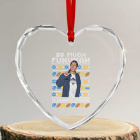 Funny Ugly Hanukkah Heart Crystal Glass Ornament Sandler So Much Funukah To Celebrate Hanukkah - Wonder Print Shop