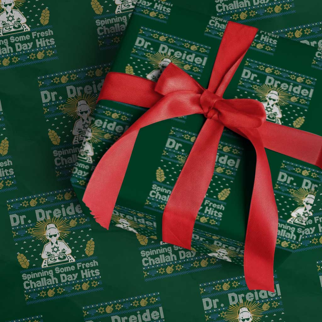Funny Ugly Hanukkah Wrapping Paper Roll Mr Dreidel Dj Chanukkah Jewish - Wonder Print Shop