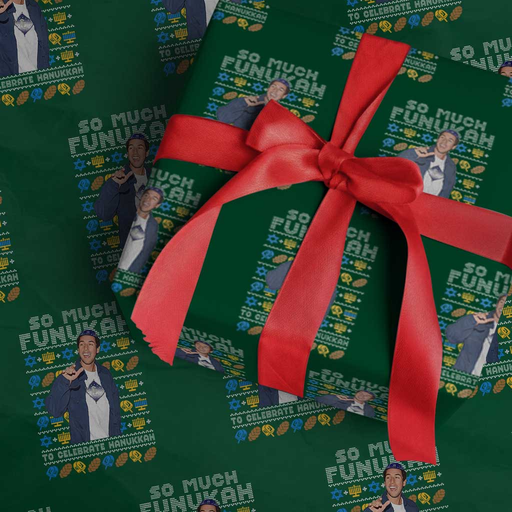 Funny Ugly Hanukkah Wrapping Paper Roll Sandler So Much Funukah To Celebrate Hanukkah - Wonder Print Shop