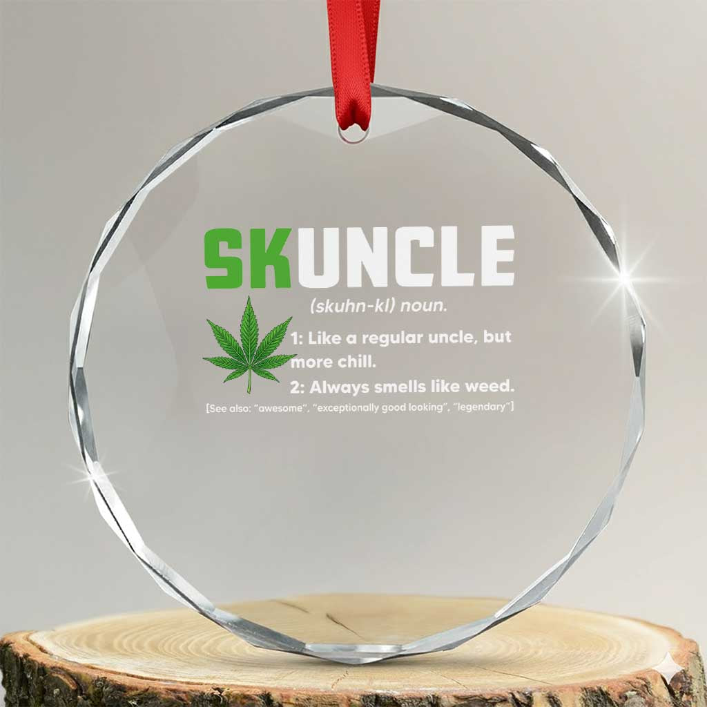 Funny Uncle Weed Smoker Crystal Glass Ornament Skuncle Definition Funny Weed Pot Cannabis Marijuana
