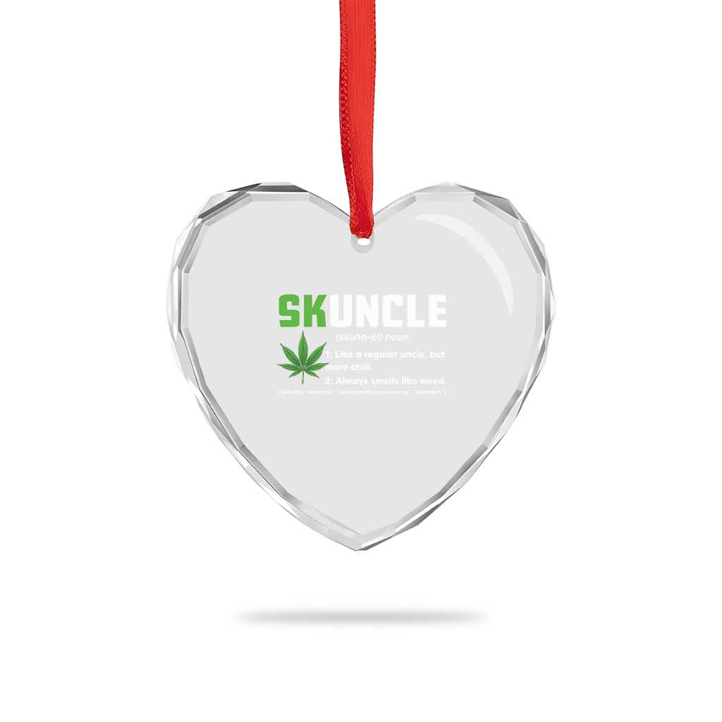 Funny Uncle Weed Smoker Heart Crystal Glass Ornament Skuncle Definition Funny Weed Pot Cannabis Marijuana
