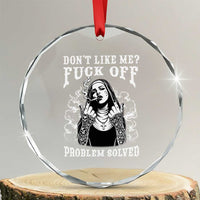 Funny Unholy Nun Crystal Glass Ornament Don't Like Me Fuck Off Problem Solved