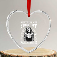 Funny Unholy Nun Heart Crystal Glass Ornament Don't Like Me Fuck Off Problem Solved