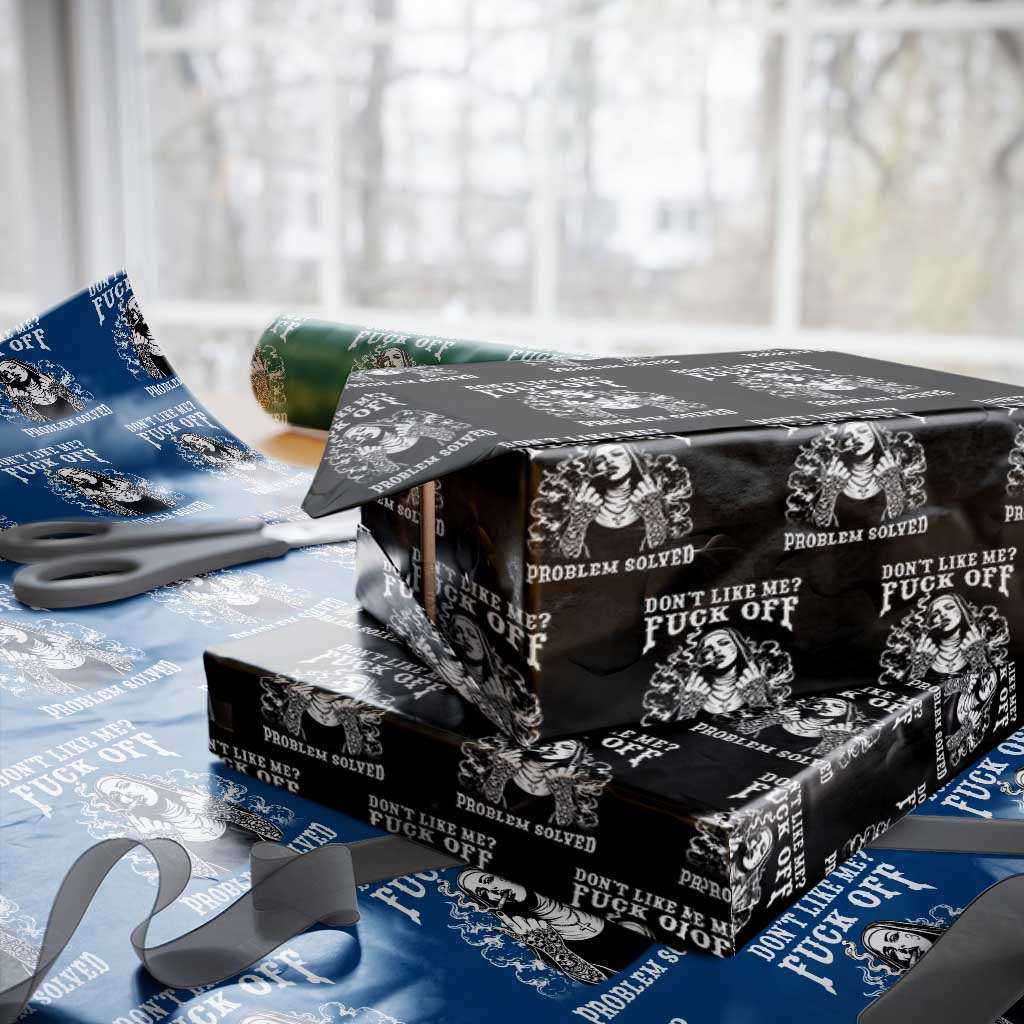 Funny Unholy Nun Wrapping Paper Roll Don't Like Me Fuck Off Problem Solved