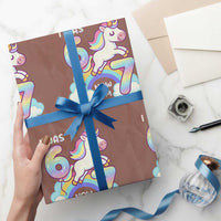 Funny Unicorn I Was 6 Now I Am 7 Wrapping Paper Roll Girl Seventh Birthday Gift - Wonder Print Shop