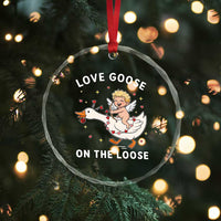 Funny Valentine Goose Crystal Glass Ornament Love Goose On The Loose - Wonder Print Shop