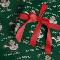 Funny Valentine Goose Wrapping Paper Roll Love Goose On The Loose - Wonder Print Shop