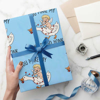 Funny Valentine Goose Wrapping Paper Roll You Make My Heart Go Honk - Wonder Print Shop