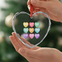 Funny Valentines Day 67 Meme Six Seven Sigma Rizz Heart Kids Heart Crystal Glass Ornament