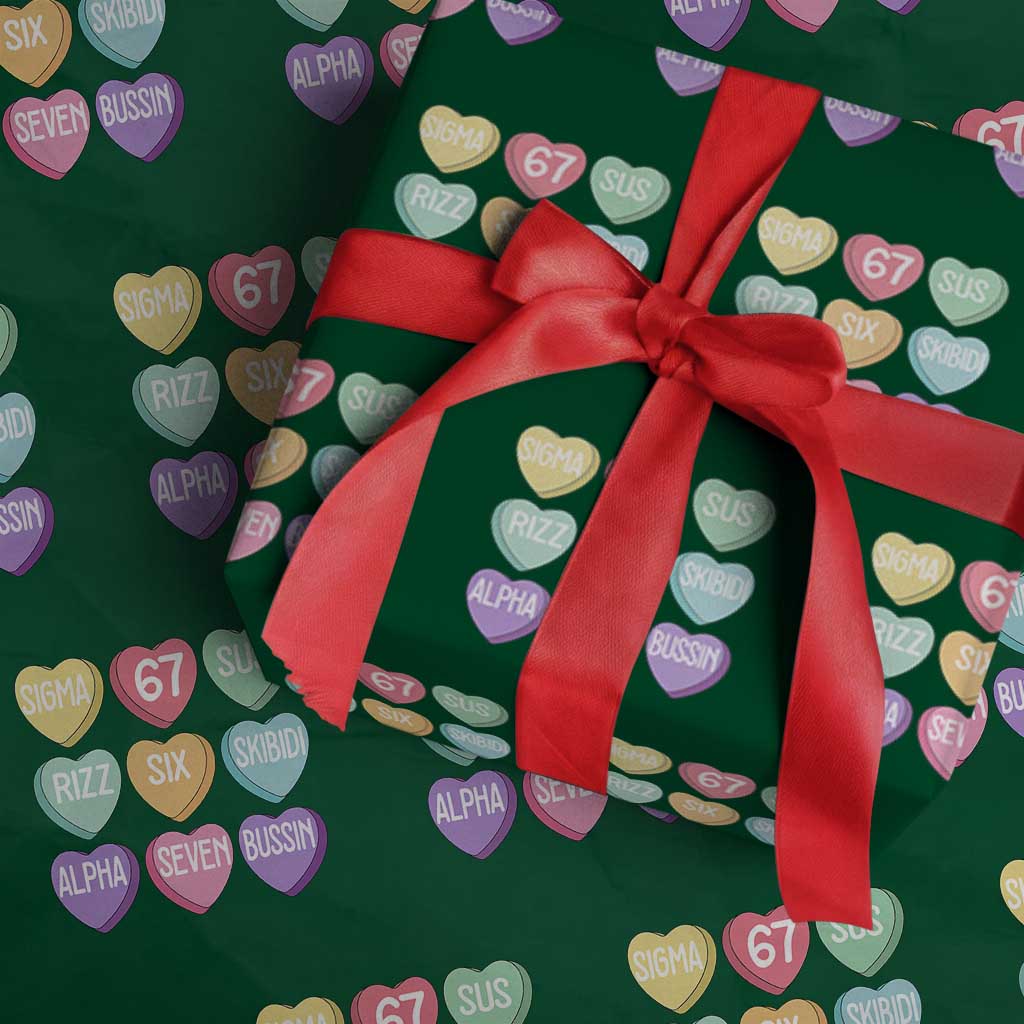 Funny Valentines Day 67 Meme Six Seven Sigma Rizz Heart Kids Wrapping Paper Roll
