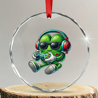 Funny Video Game Shamrock St Patricks Day Gamer Crystal Glass Ornament