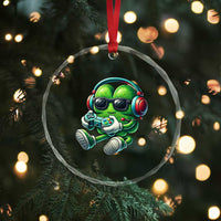 Funny Video Game Shamrock St Patricks Day Gamer Crystal Glass Ornament