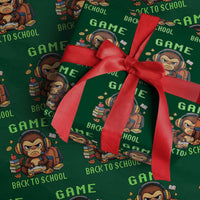 Funny Video Game Wrapping Paper Roll Cute Monkey Back To School - Wonder Print Shop