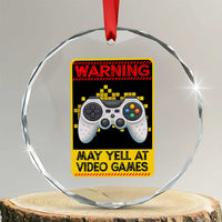 Funny Video Gamer Crystal Glass Ornament Warning May Yell At Video Games - Wonder Print Shop