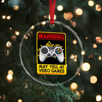 Funny Video Gamer Crystal Glass Ornament Warning May Yell At Video Games - Wonder Print Shop