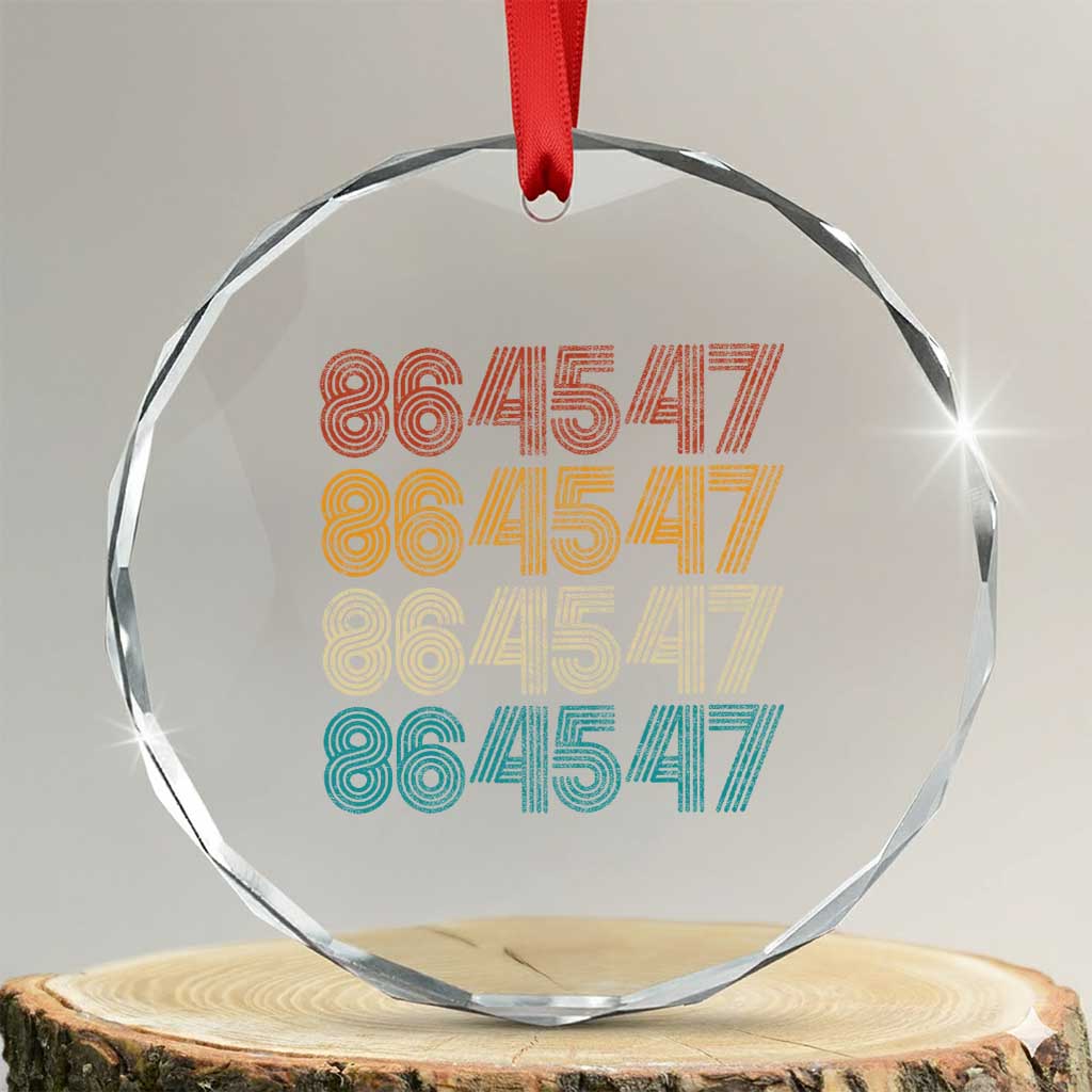 Funny Vintage 80s Style 86 45 47 Retro Stripes Crystal Glass Ornament - Wonder Print Shop
