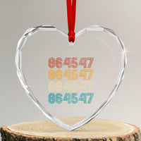 Funny Vintage 80s Style 86 45 47 Retro Stripes Heart Crystal Glass Ornament - Wonder Print Shop