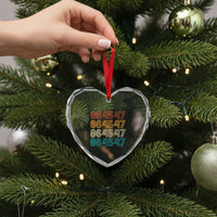 Funny Vintage 80s Style 86 45 47 Retro Stripes Heart Crystal Glass Ornament - Wonder Print Shop