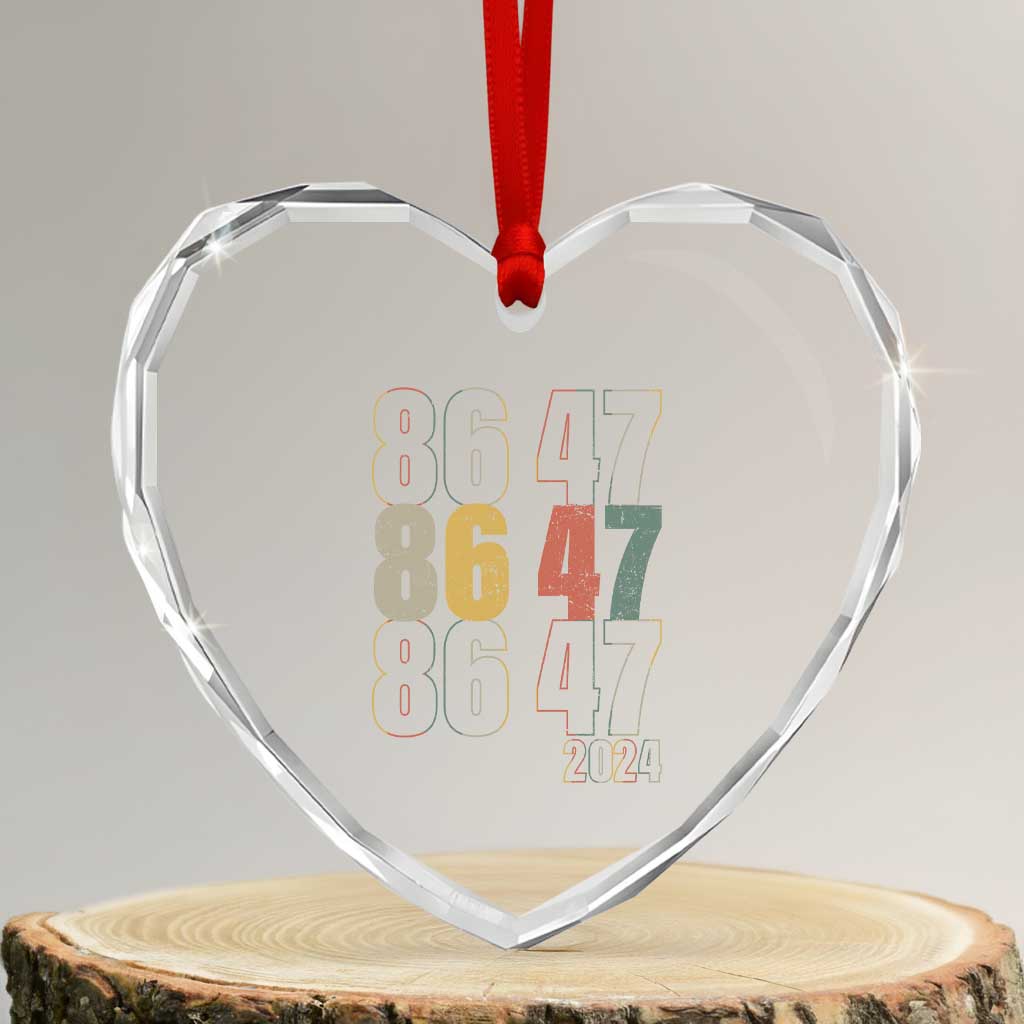 Funny Vintage 80s Style 86 47 2024 Retro Heart Crystal Glass Ornament - Wonder Print Shop
