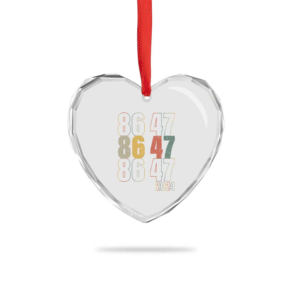 Funny Vintage 80s Style 86 47 2024 Retro Heart Crystal Glass Ornament - Wonder Print Shop