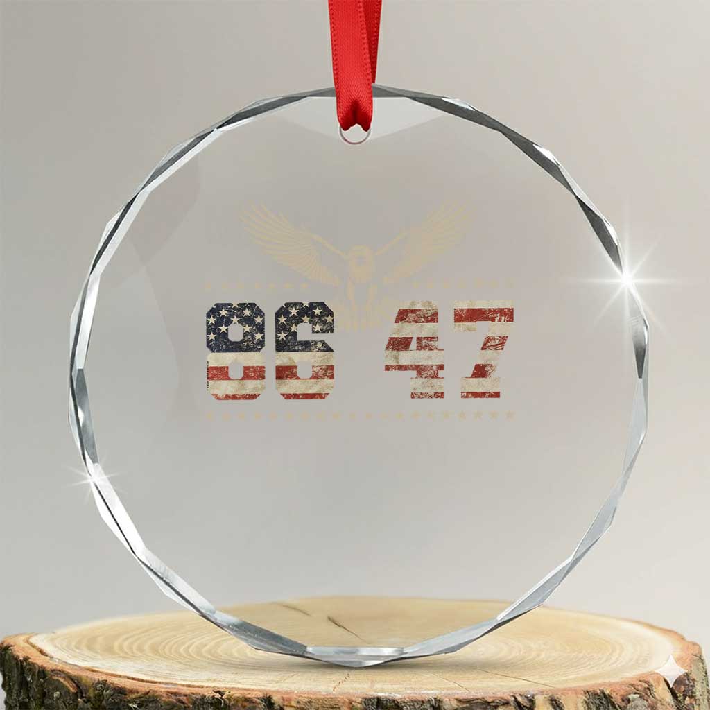 Funny Vintage 86 47 Crystal Glass Ornament Eagle Vintage American Flag - Wonder Print Shop