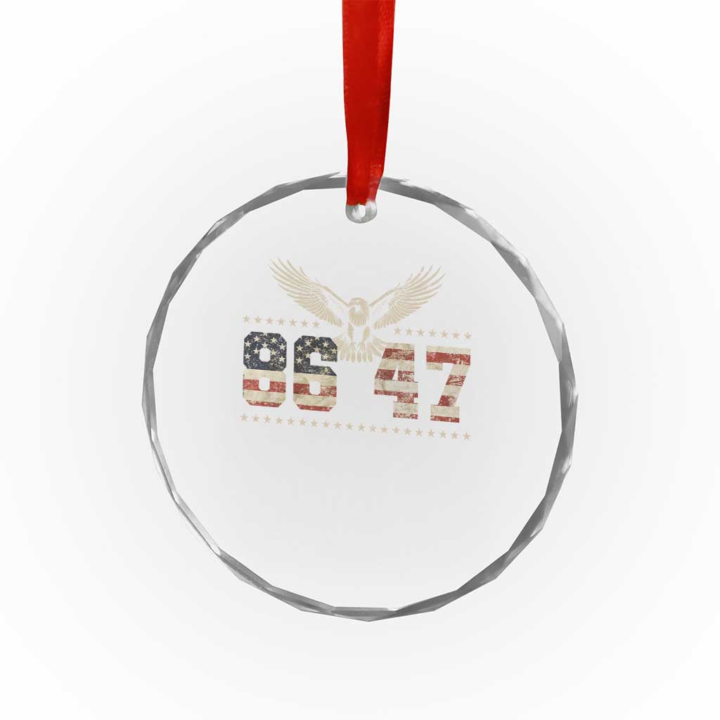 Funny Vintage 86 47 Crystal Glass Ornament Eagle Vintage American Flag - Wonder Print Shop