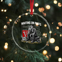Funny Waiting On Parts Mechanic Skeleton Auto Repair Life Crystal Glass Ornament